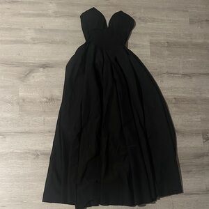 Elegant Black Strapless Evening Gown